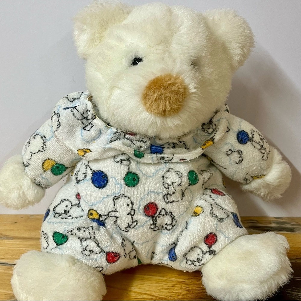 Vintage Carters White Teddy Bear Terry Cloth Plush Stuffed Animal Circus Read